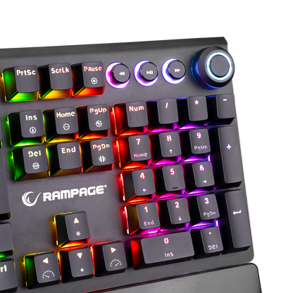 KB-R92 THUNDER Siyah USB Bilek Destekli Red Switch Full RGB Q Gaming Oyuncu Mekanik Klavye - Rampage