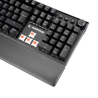KB-R92 THUNDER Siyah USB Bilek Destekli Red Switch Full RGB Q Gaming Oyuncu Mekanik Klavye - Rampage