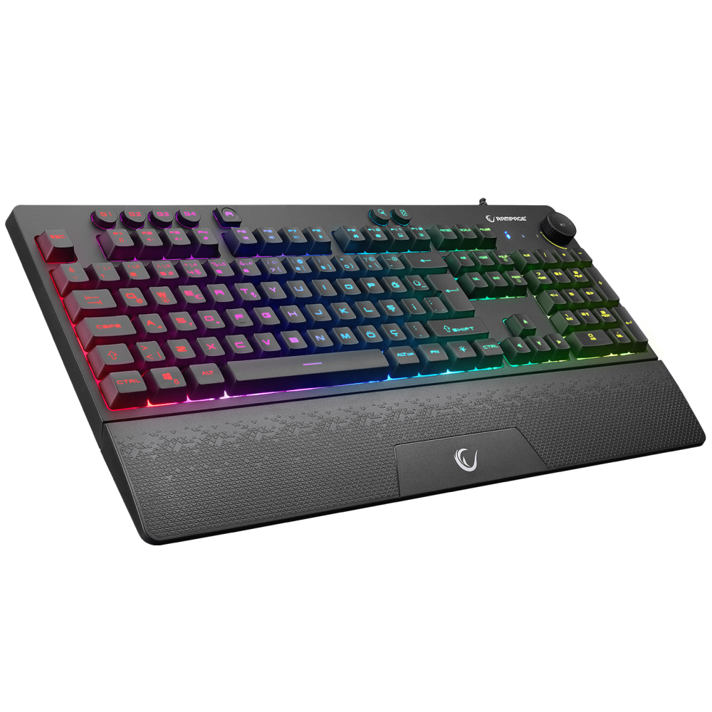 KB-GX65 SIMULA USB RGB Aydınlatmalı 4 Makro Tuşlu Bilek Destekli Gaming Oyuncu Klavyesi - Rampage