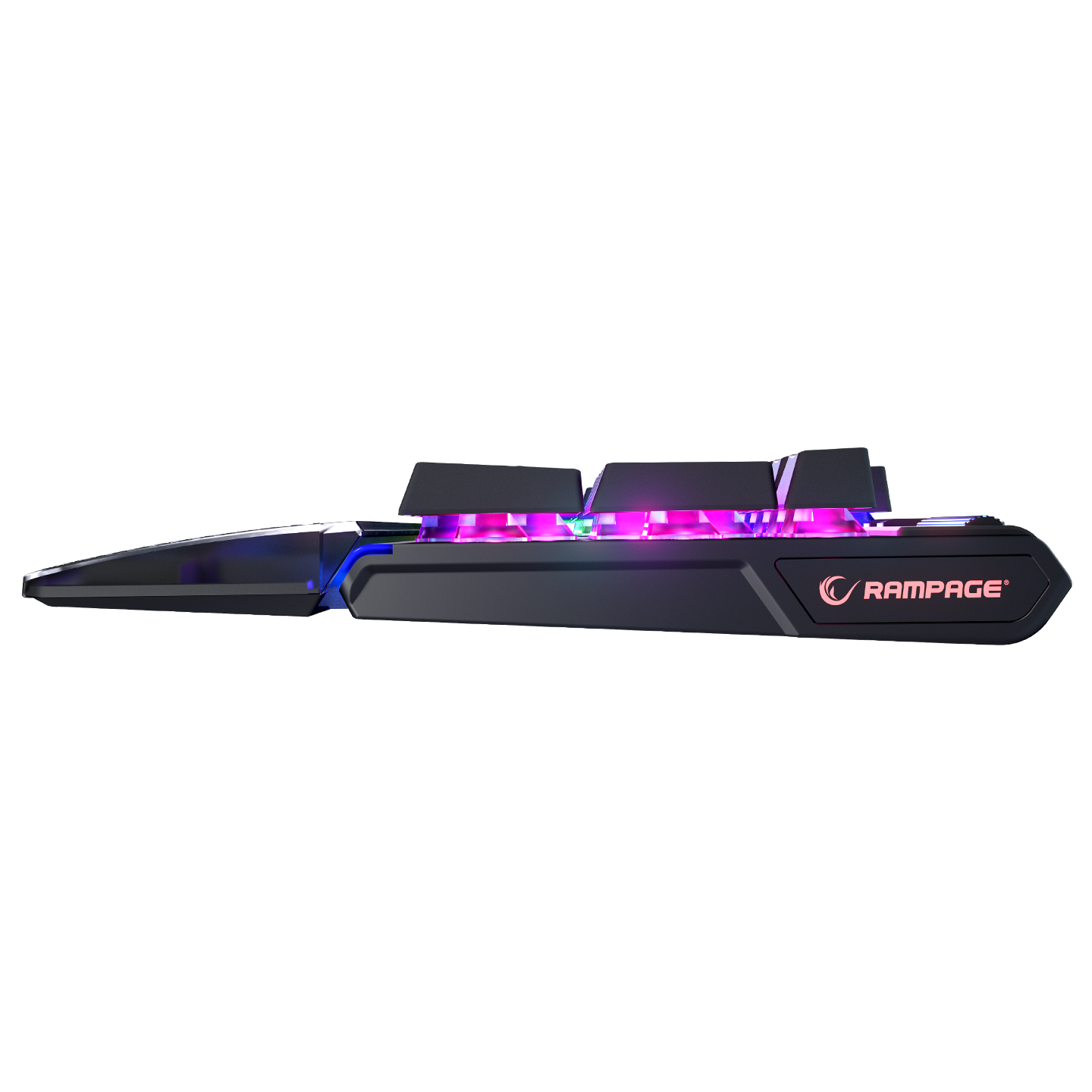 Carbon Siyah RGB Q Bilek Destekli Blue Switch Gaming Oyuncu Klavyesi