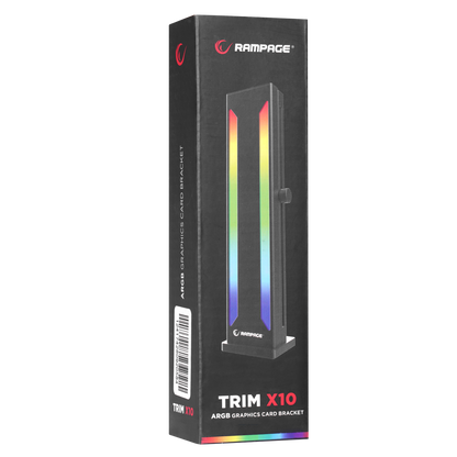 TRIM X10 Siyah Aluminyum ARGB Dikey VGA Ekran Kartı Tutucu - Rampage