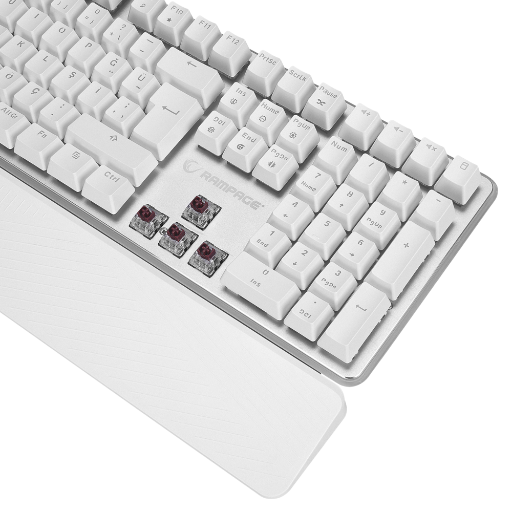KB-R96 ULTIMATE Beyaz Optical Switch Su Geçirmez Gaming Oyuncu Mekanik Klavye - Rampage