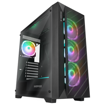 PRIME Mesh+Temperli Cam 4*ARGB Fan+Hub E-ATX Mid-T Gaming Oyuncu Kasası - Rampage