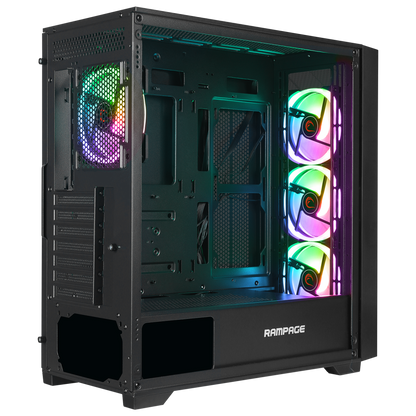 PRIME Mesh+Temperli Cam 4*ARGB Fan+Hub E-ATX Mid-T Gaming Oyuncu Kasası - Rampage