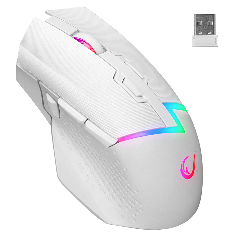 DROP M3 Beyaz RGB Kablosuz 10000DPI 10D Gaming Oyuncu Mouse