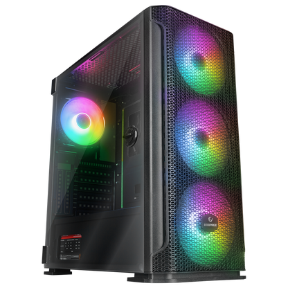 TRAPPER 750W 80+ BRONZE Manyetik Temperli Camlı 3*14cm+1*12cm ARGB E-ATX Mid-T Gaming Oyuncu Kasası