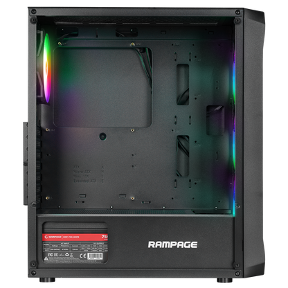 COMPACT 750W 80+ BRONZE Siyah 4*RGB Auto Fan E-ATX Mid-T Gaming Oyuncu Kasası - Rampage