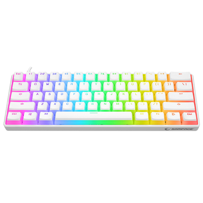 KB-R135 PARVUS Beyaz Type-C Bağlantılı RGB Puding Tuşlu Red Switch US Gaming Oyuncu Klavye - Rampage