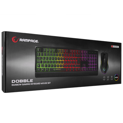 KM-99 DOBBLE Rainbow Backlight 7 Tuşlu 6400dpi Gaming Klavye + Mouse Set - Rampage