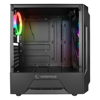 FUSION 650W 80+ BRONZE 4*12cm Rainbow Temperli Camlı ATX Mid-T Gaming Oyuncu Kasası - Rampage