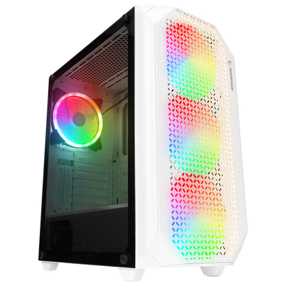 ZUKO 600W 80+ BRONZE Beyaz Metal Panel Temper Camlı Oyuncu Kasası