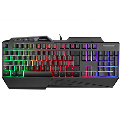 KB-R22 LETHO Multimedia Rainbow Backlight Telefon Standlı Membrane Gaming Oyuncu Klavye - Rampage