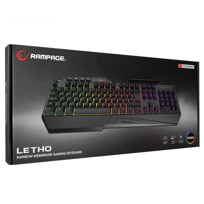 KB-R22 LETHO Multimedia Rainbow Backlight Telefon Standlı Membrane Gaming Oyuncu Klavye - Rampage