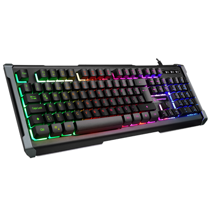 KB-R21 CYBER Siyah USB Rainbow Backlight Membrane Gaming Oyuncu Klavye - Rampage