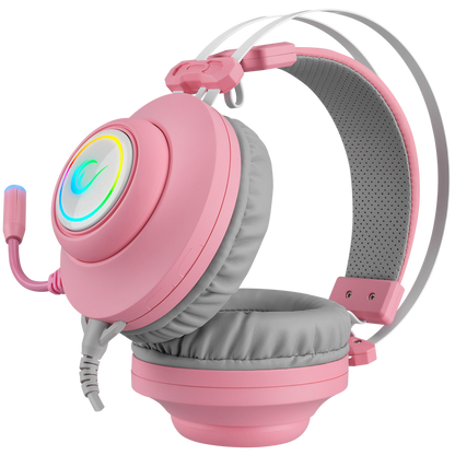 RM-K1 PULSAR RGB 7.1 Oyuncu Kulaklığı - Pembe - Rampage