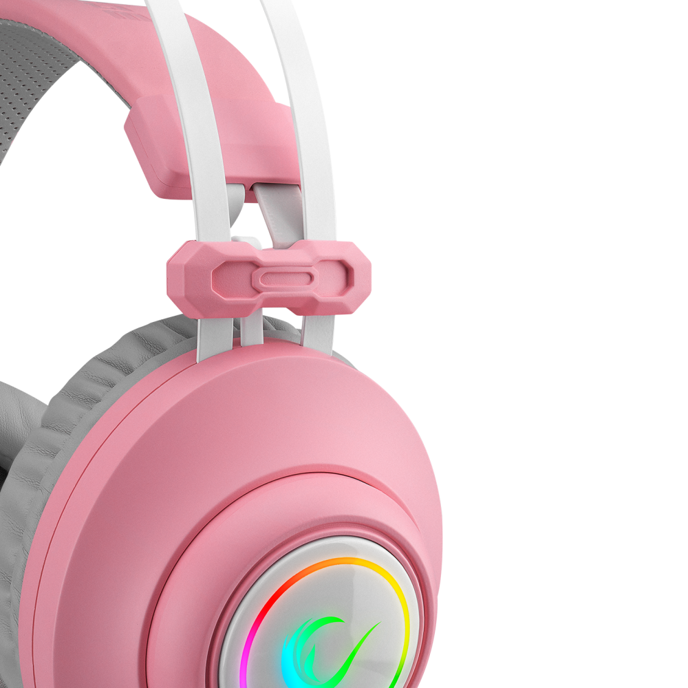 RM-K1 PULSAR RGB 7.1 Oyuncu Kulaklığı - Pembe - Rampage