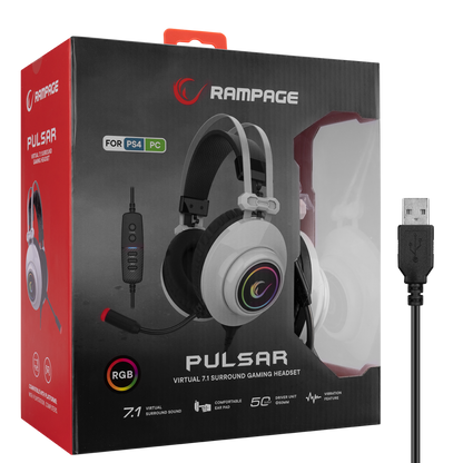 RM-K1 PULSAR RGB 7.1 Oyuncu Kulaklığı - Beyaz