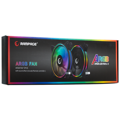 RB-K8 3*12cm ARGB Fan + Kumanda 1200RPM Gaming Oyuncu Kasa Fan Kiti
