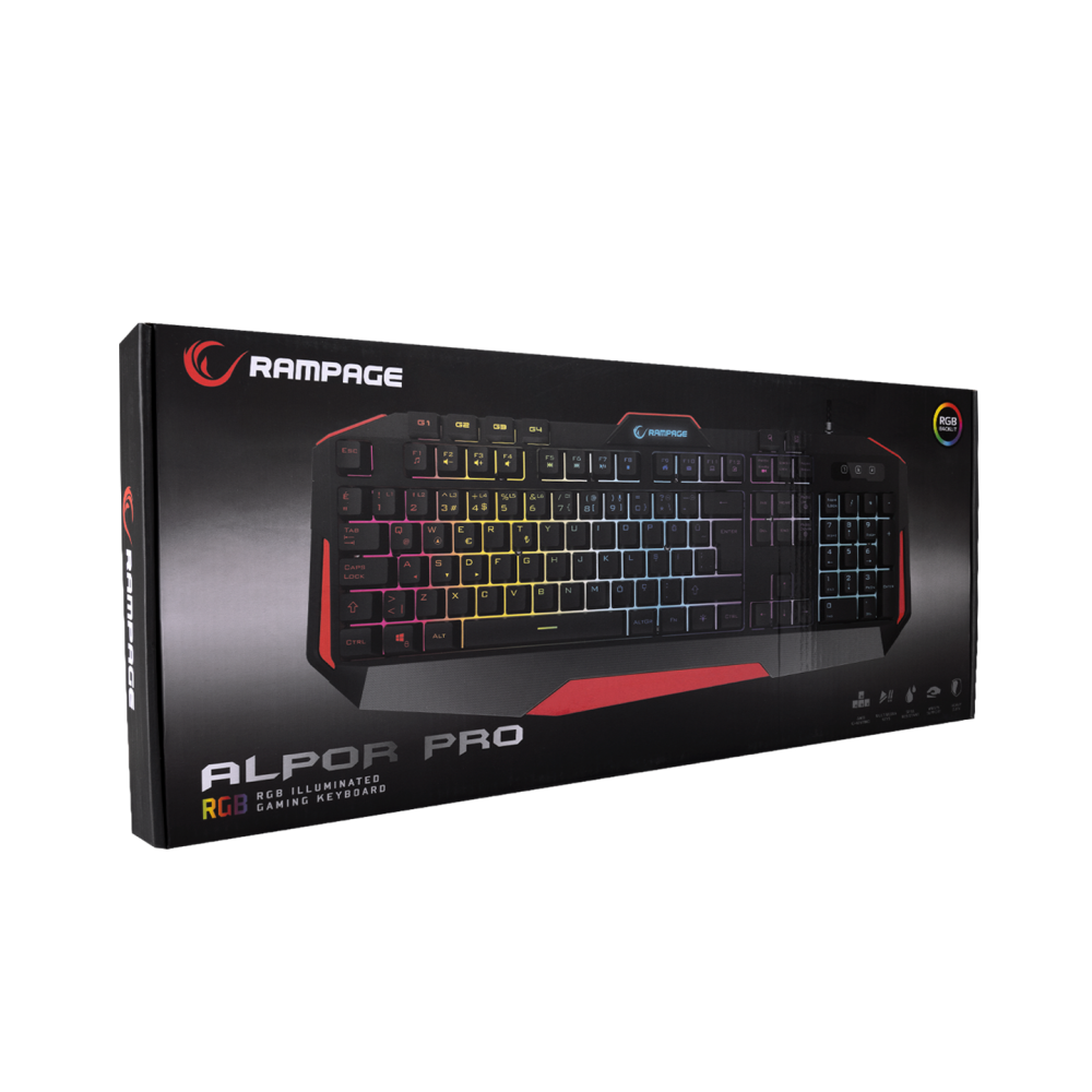 KB-RX7 ALPOR PRO Siyah USB RGB Aydınlatmalı Q Gaming Oyuncu Klavyesi - Rampage