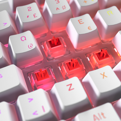 Carbon Beyaz Bilek Destekli Red Switch Gaming Oyuncu Klavyesi - Rampage
