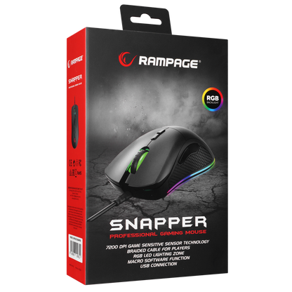 SMX-R53 SNAPPER Usb Siyah 7200 dpi RGB Aydınlatmalı Gaming Oyuncu Mouse