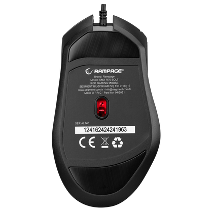 SMX-R76 BOLT Usb Siyah RGB Ledli 10000 dpi Gaming Oyuncu Mouse