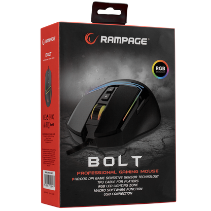 SMX-R76 BOLT Usb Siyah RGB Ledli 10000 dpi Gaming Oyuncu Mouse