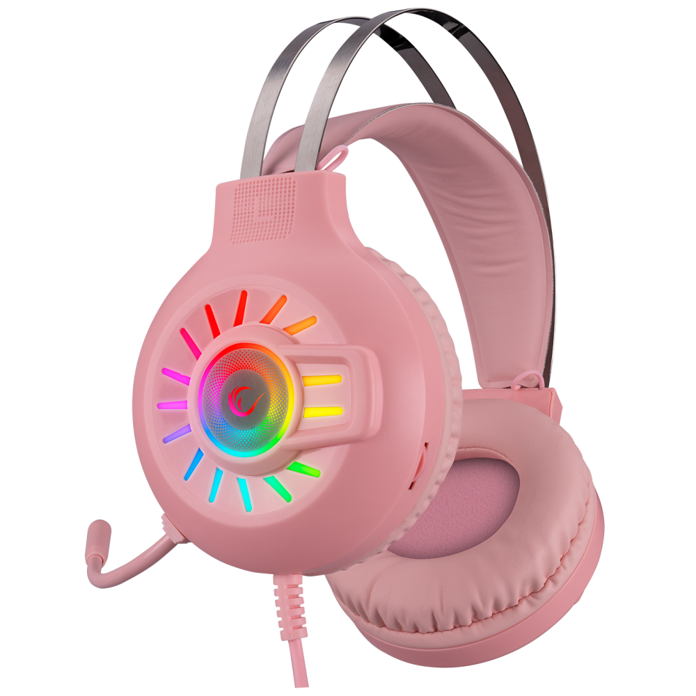 RM-K44 ZENGIBAR RGB 7.1 Oyuncu Kulaklığı - Pembe - Rampage