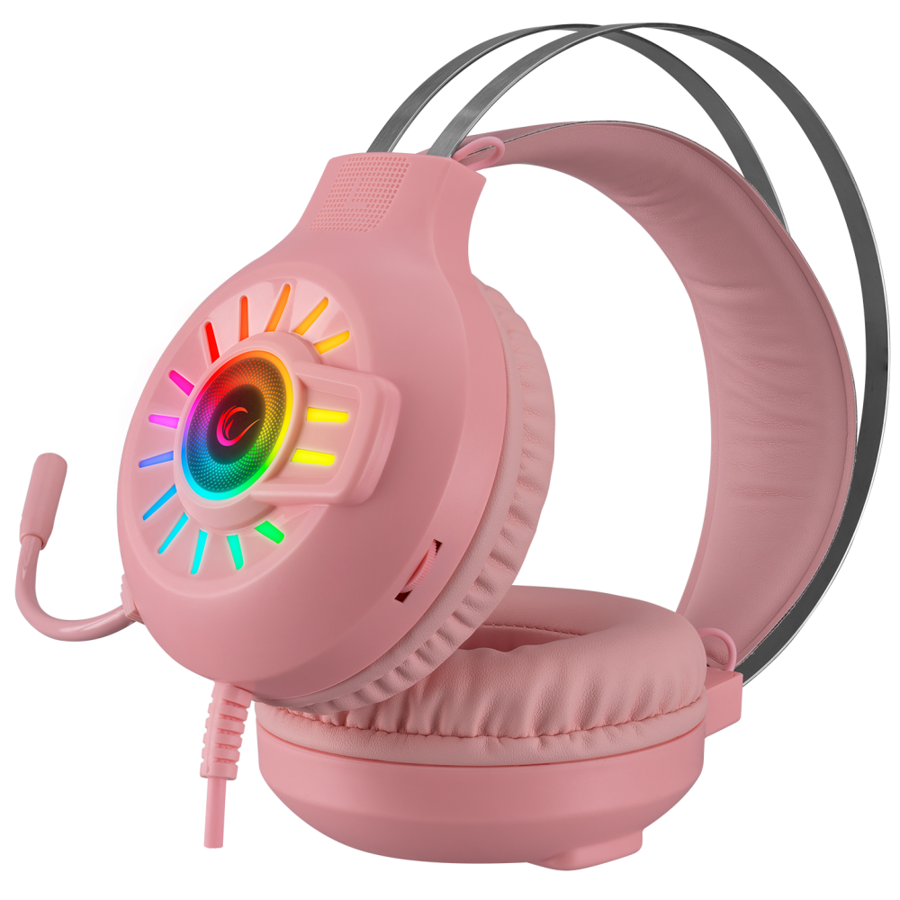 RM-K44 ZENGIBAR RGB 7.1 Oyuncu Kulaklığı - Pembe - Rampage