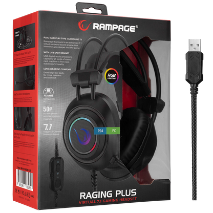 RM-K19 RAGING PLUS RGB 7.1 Oyuncu Kulaklığı - Rampage