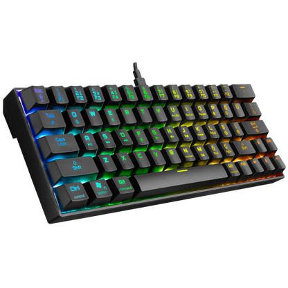KB-RX63 ATOM Siyah Type-C Blue Switch Q 63 Tuşlu US Layout Mini Gaming Oyuncu Klavyesi - Rampage