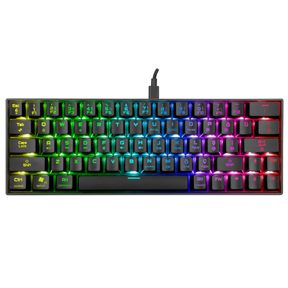 KB-RX63 ATOM Siyah Type-C Blue Switch Q 63 Tuşlu US Layout Mini Gaming Oyuncu Klavyesi - Rampage