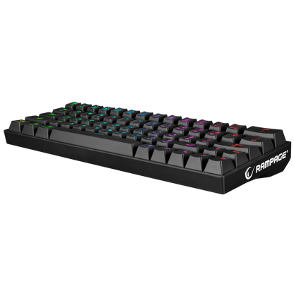 KB-RX63 ATOM Siyah Type-C Blue Switch Q 63 Tuşlu US Layout Mini Gaming Oyuncu Klavyesi - Rampage