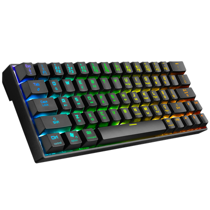 KB-RX63 B-ATOM Siyah Bluetooth Blue Switch Q 63 Tuşlu US Layout Mini Gaming Oyuncu Klavyesi - Rampage