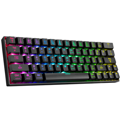 KB-RX63 B-ATOM Siyah Bluetooth Blue Switch Q 63 Tuşlu US Layout Mini Gaming Oyuncu Klavyesi - Rampage