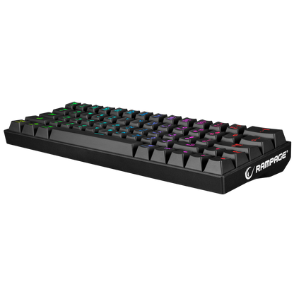 KB-RX63 B-ATOM Siyah Bluetooth Blue Switch Q 63 Tuşlu US Layout Mini Gaming Oyuncu Klavyesi - Rampage
