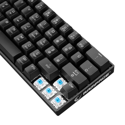 KB-RX63 B-ATOM Siyah Bluetooth Blue Switch Q 63 Tuşlu US Layout Mini Gaming Oyuncu Klavyesi - Rampage