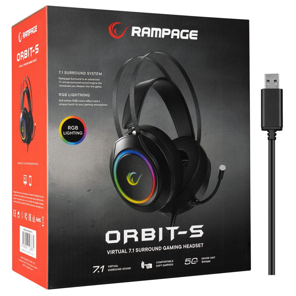 RM-K45 ORBIT-S RGB 7.1 Oyuncu Kulaklığı - Rampage