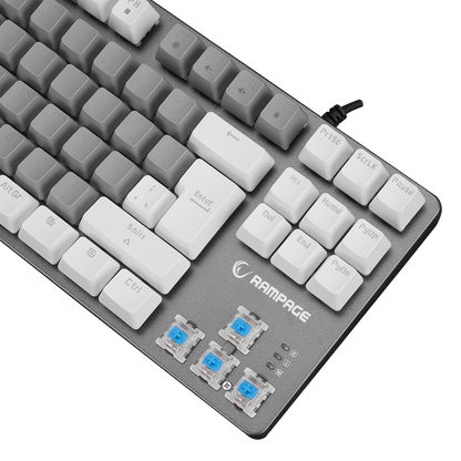 Snug K14 Blue Switch Rainbow TKL Mechanical Gaming Keyboard-White/Gray