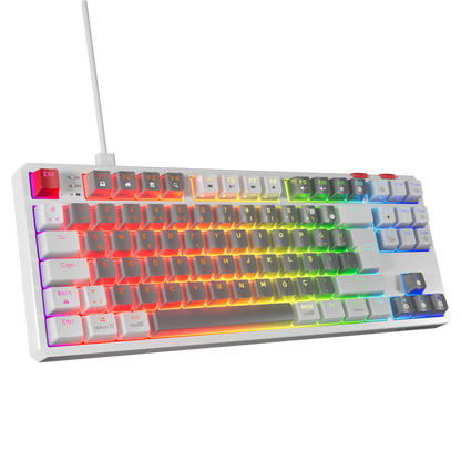 Yoru TKL RGB Outemu Red Switch Mekanik Oyuncu Klavyesi- Gri/Beyaz