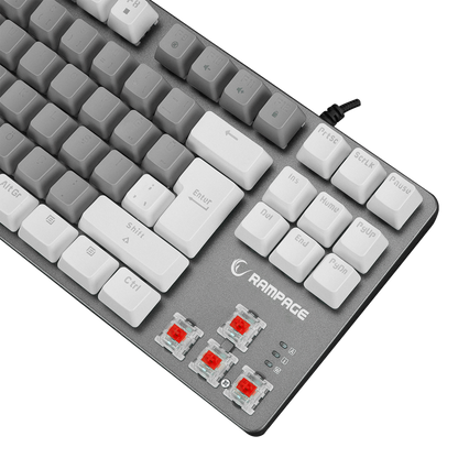 Rainbow TKL Red Switch Mekanik Oyuncu Klavye -Gri/Beyaz