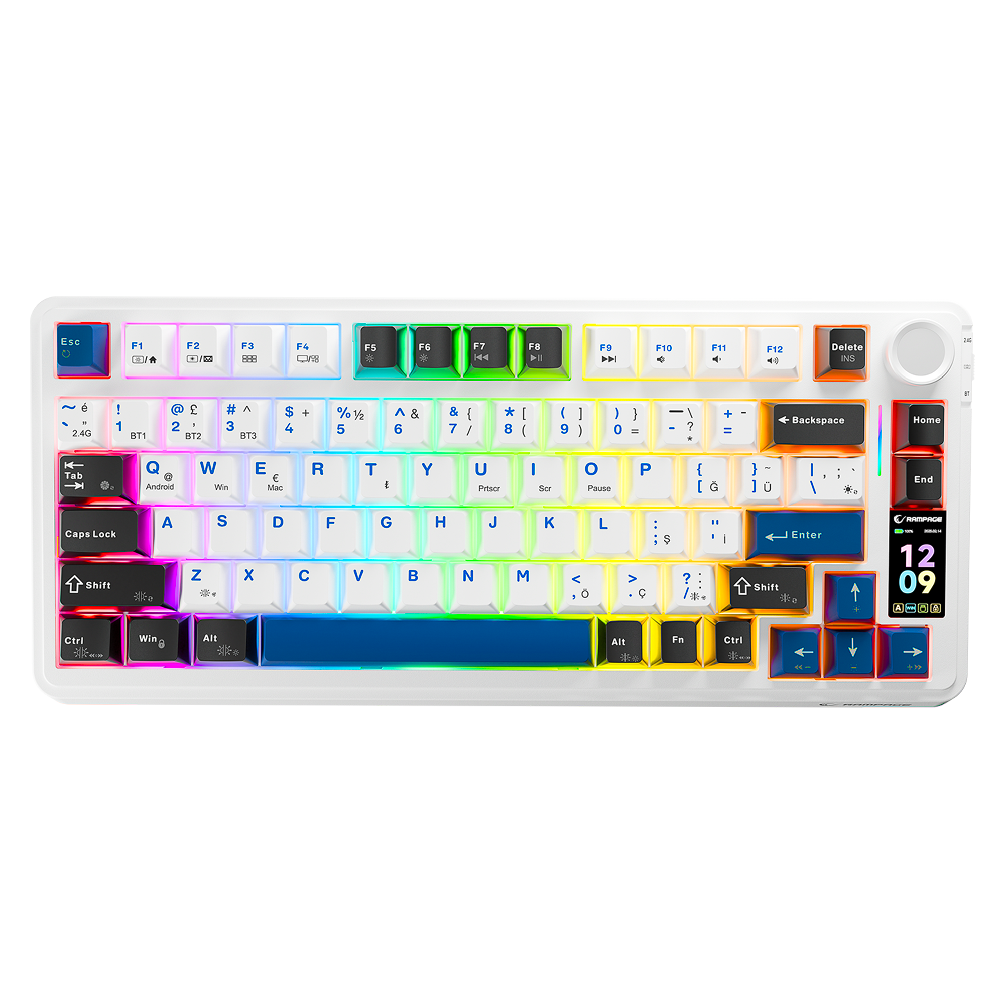 Quell Pro Hot Swap Ekranlı Gasket Oil Switch PBT Keycaps Kablosuz Mekanik Oyuncu Klavyesi
