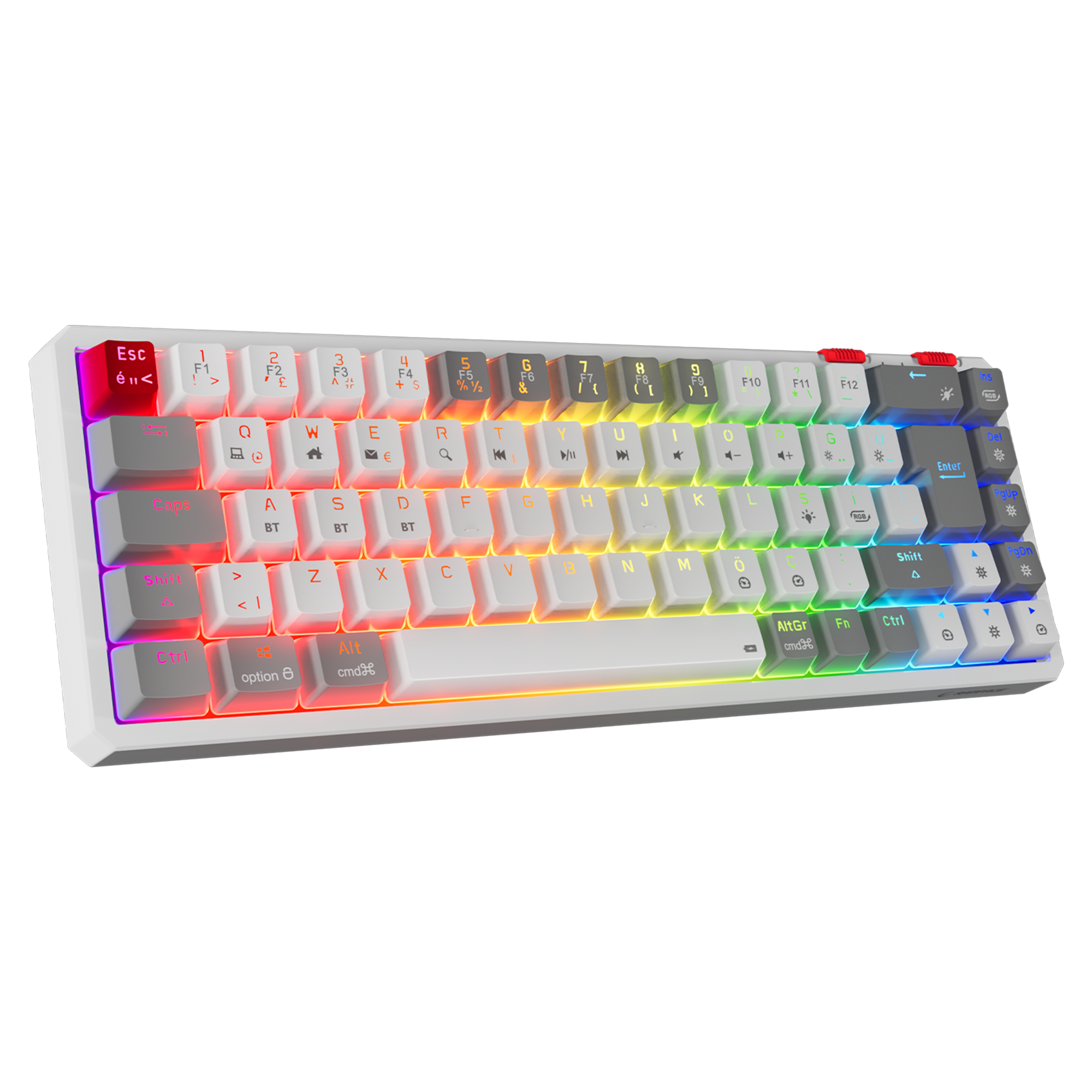 Yoru Mini Pro RGB Red Switch Mekanik Oyuncu Klavyesi- Beyaz/Gri