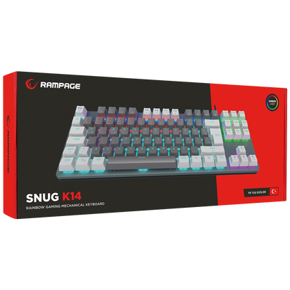 Rainbow TKL Red Switch Mekanik Oyuncu Klavye -Gri/Beyaz