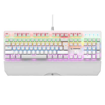 Kb-R86 US Layout English Rainbow Blue Switch Mekanik Oyuncu Klavyesi-Beyaz