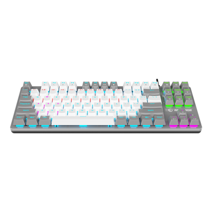 Snug K14 Rainbow TKL Blue Switch US Layout English Mekanik Oyuncu Klavyesi- Beyaz/Gri