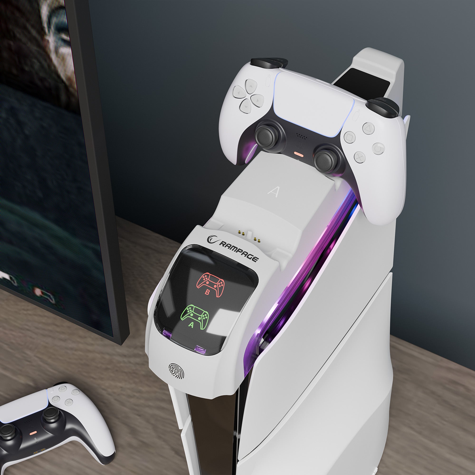 RP-PS5 S - RGB Kulaklık Standlı PlayStation 5 Slim Uyumlu Hızlı Şarj İstasyonu