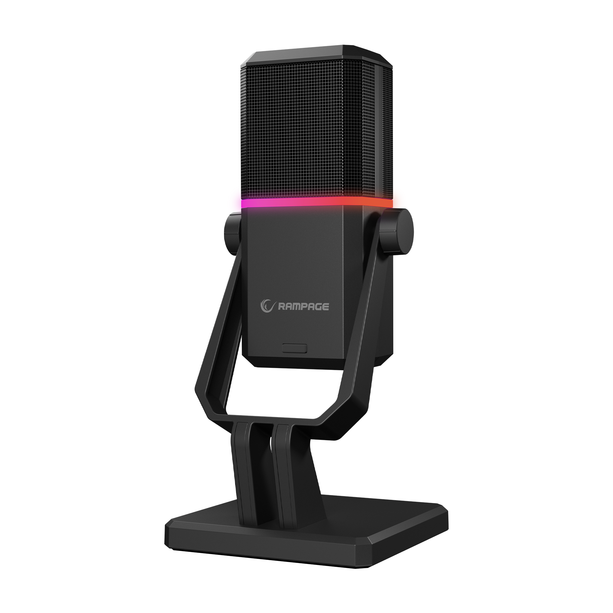 Ra-Mp75 Cyclone RGB Desktop Microphone with Volume Indicator - Black