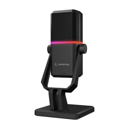 Ra-Mp75 Cyclone RGB Desktop Microphone with Volume Indicator - Black