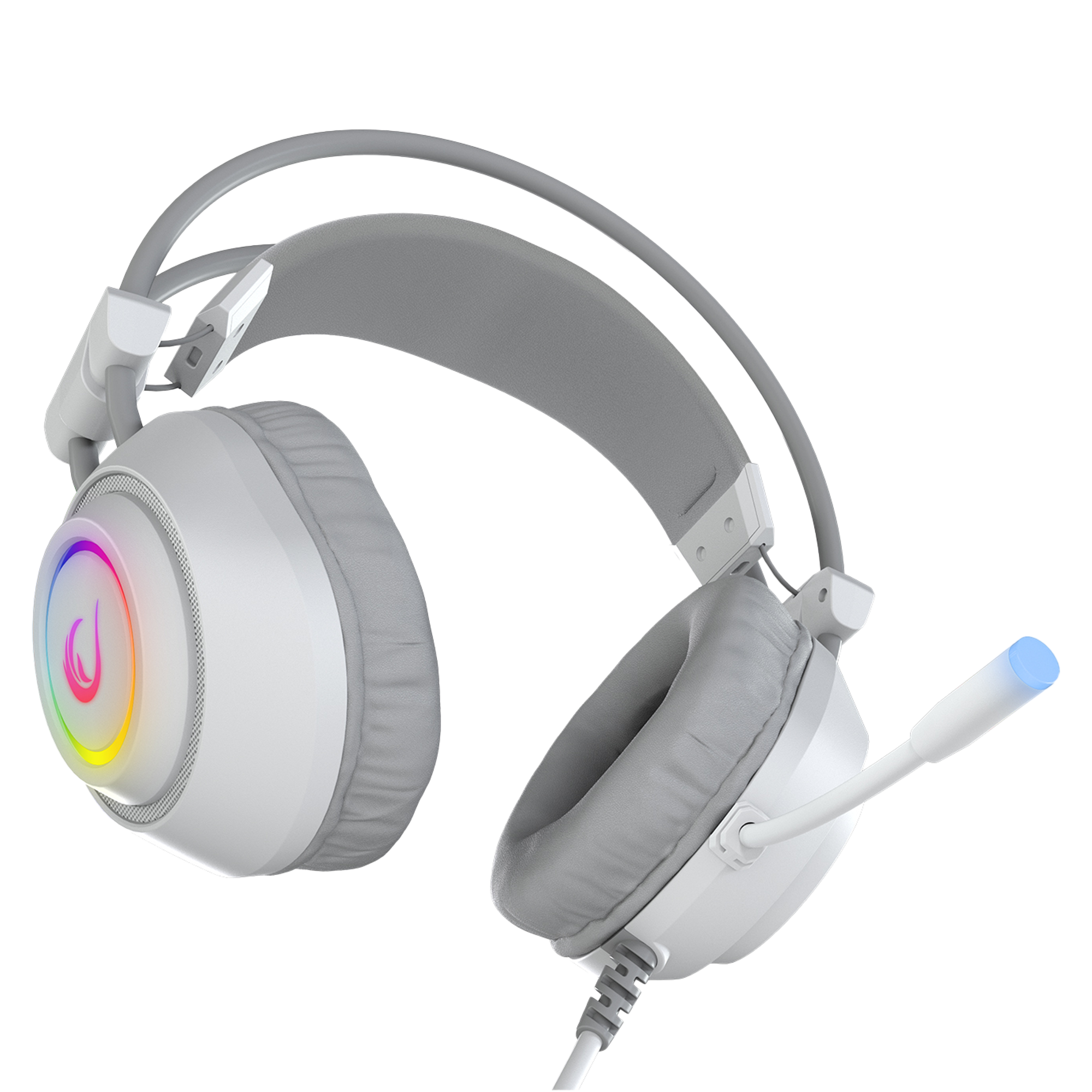 Rm-K19 Raging Plus 7.1 Surround RGB Mikrofonlu Oyuncu Kulaklık-Beyaz